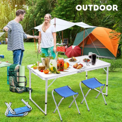 Sunrays 4 Tabureli Katlanabilir Piknik Seti