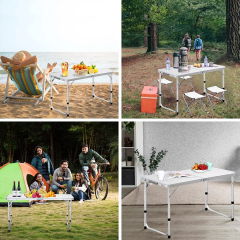 Sunrays 4 Tabureli Katlanabilir Piknik Seti