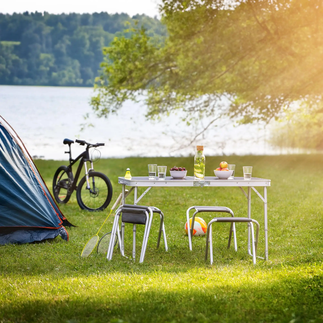 Sunrays 4 Tabureli Katlanabilir Piknik Seti