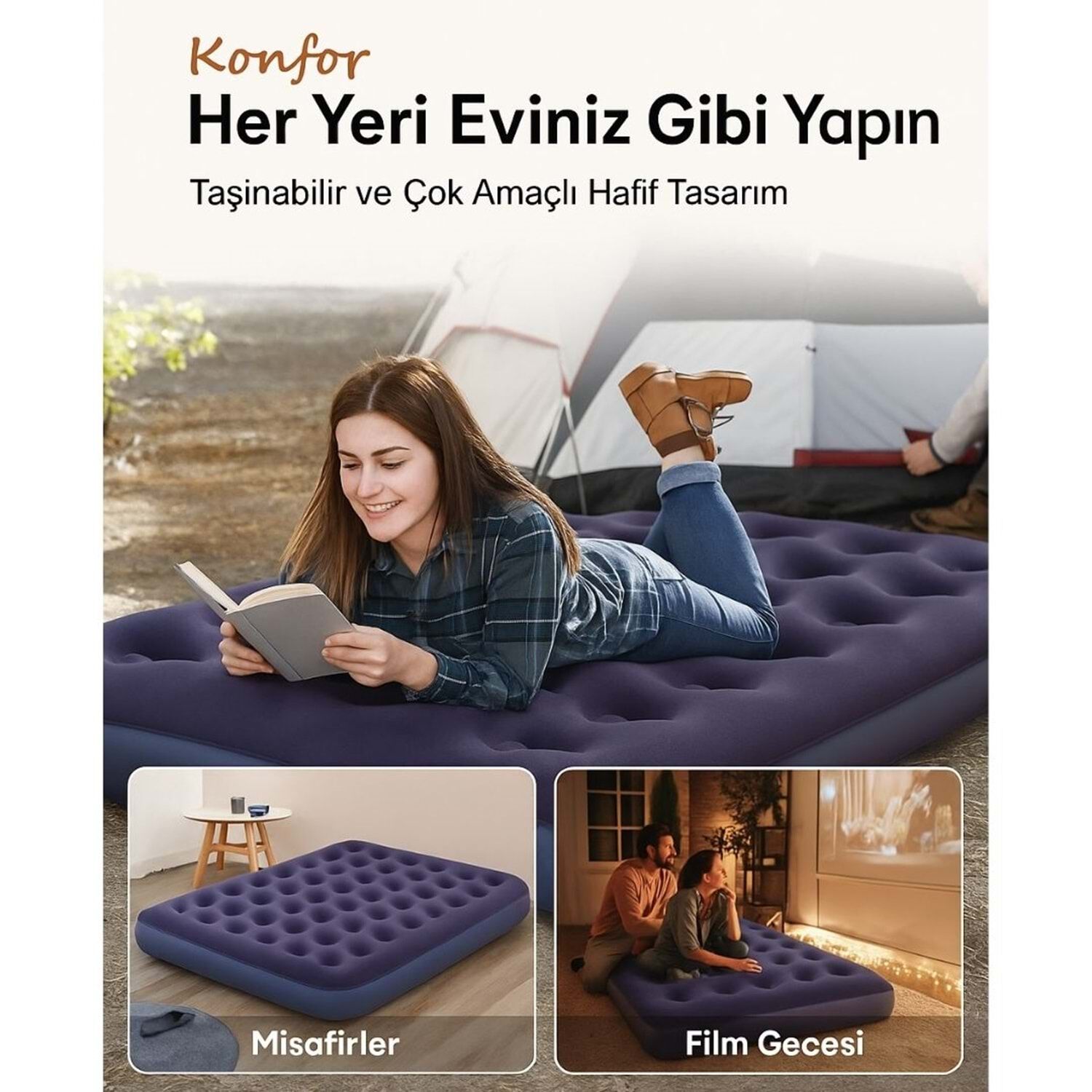 SUNRAYS ÇİFT KİŞİLİK ŞİŞME YATAK