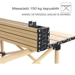 Katlanabilir Alüminyum Kamp Masası | Gold Renk