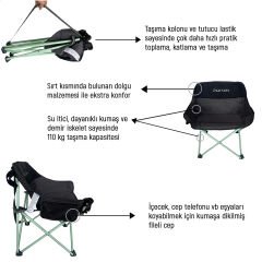 Platan Chair Ones-MH Yer Kaplamaz Hafif Katlanır Kamp Piknik Sandalyesi