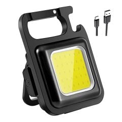 Keychain Light Şarj Edilebilir Şarjlı Mini Mıknatıslı El Feneri Anahtarlık Tirbuşon
