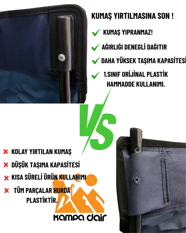 2 ADET YÜKSEK KALİTE KAMP SANDALYESİ
