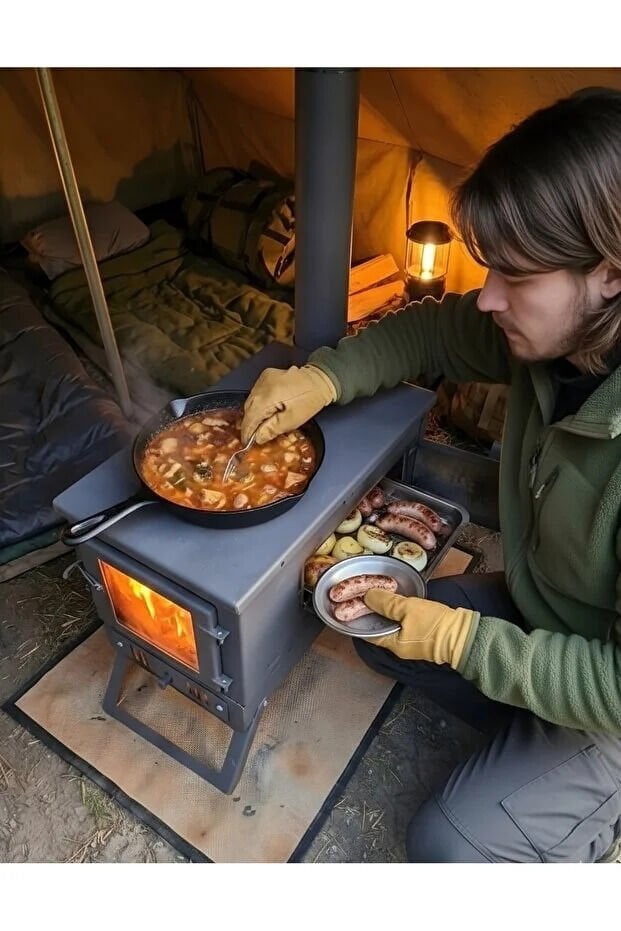 KUZUNELİ KATLANIR KAMP SOBASI