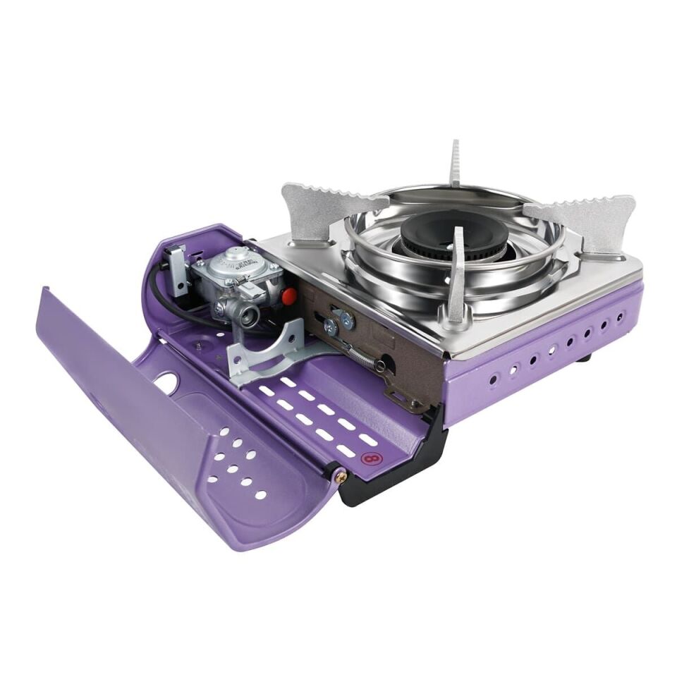 Tekli Mini Portatif Ocak Gaz Stop Emniyetli / Mor