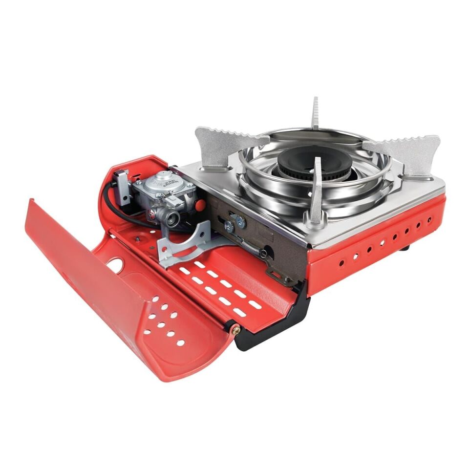 Tekli Mini Portatif Ocak Gaz Stop Emniyetli / Kırmızı