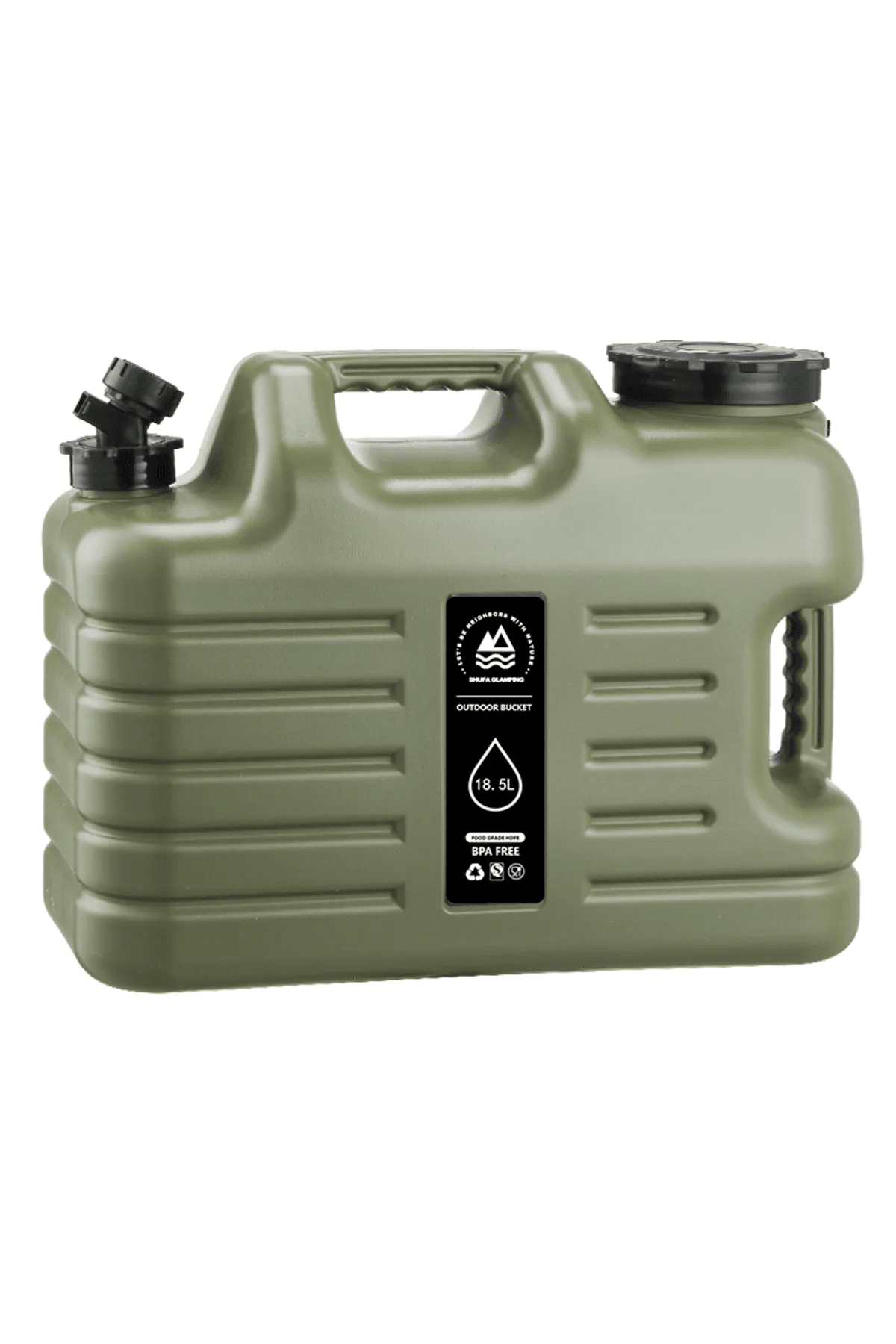 Açık Su Konteyneri Piknik Kamp Içme Kova Depolama Taşıyıcı Yeşil 18L