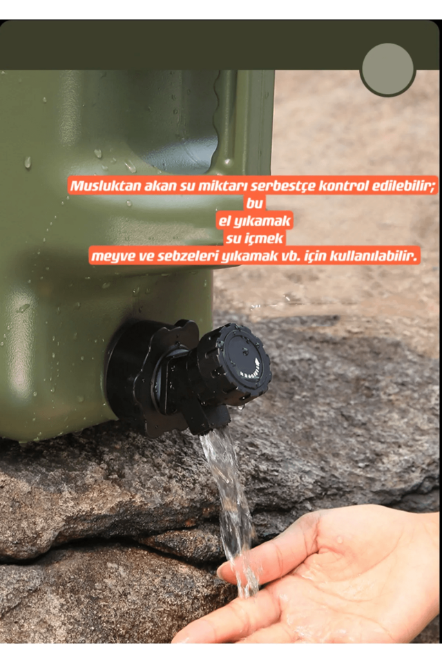 Açık Su Konteyneri Piknik Kamp Içme Kova Depolama Taşıyıcı Yeşil 18L