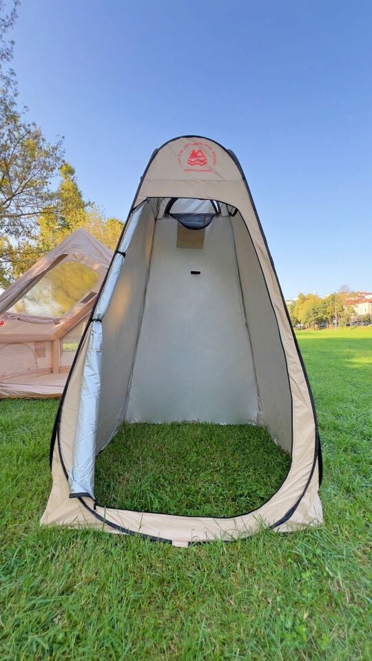 Giyinme Duş ve Wc Çadırı Bej Renk Otomatik Açılır