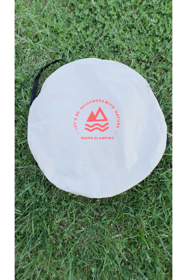 Giyinme Duş ve Wc Çadırı Bej Renk Otomatik Açılır