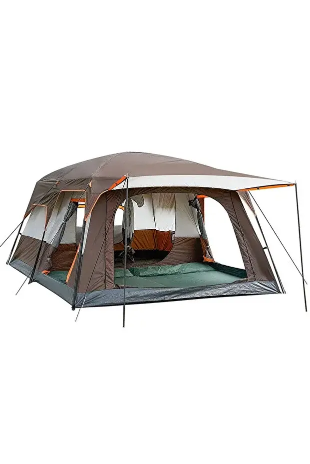 YEŞİL Aile Boyu Büyük Kamp Çadırı 2 Oda 1 Salon 420*305*200 CM