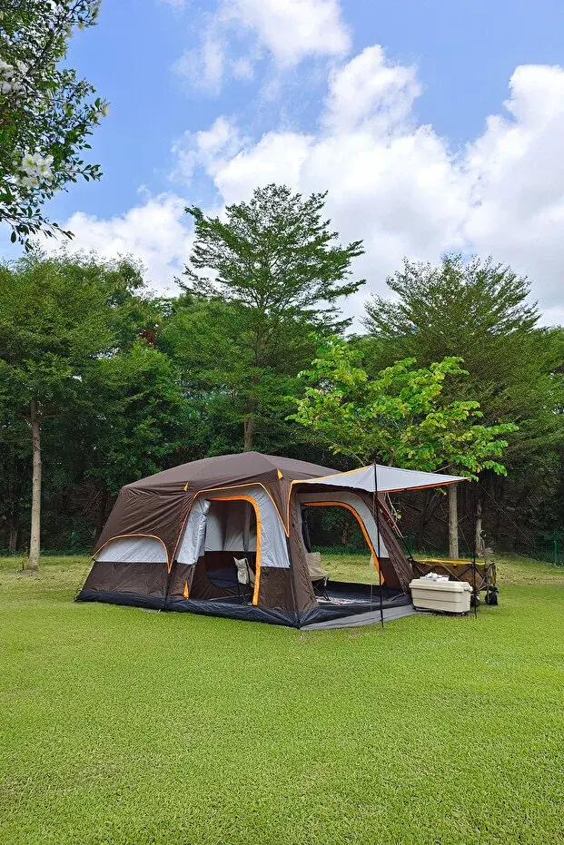 YEŞİL Aile Boyu Büyük Kamp Çadırı 2 Oda 1 Salon 420*305*200 CM