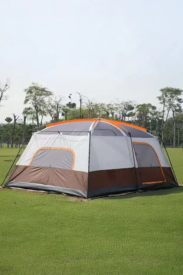 YEŞİL Aile Boyu Büyük Kamp Çadırı 2 Oda 1 Salon 420*305*200 CM