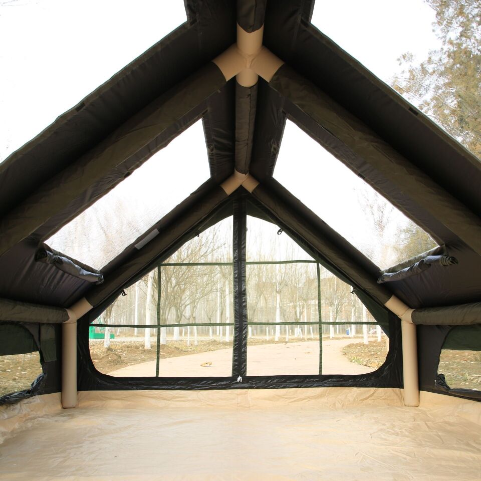 GLAMPING Family Şişme Kamp Çadırı 300*400*200 CM (YEŞİL) Şeffaf Pencereli ve Kapılı