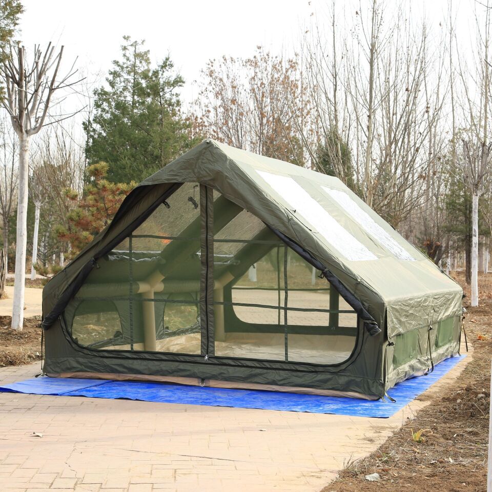 GLAMPING Family Şişme Kamp Çadırı 300*400*200 CM (YEŞİL) Şeffaf Pencereli ve Kapılı