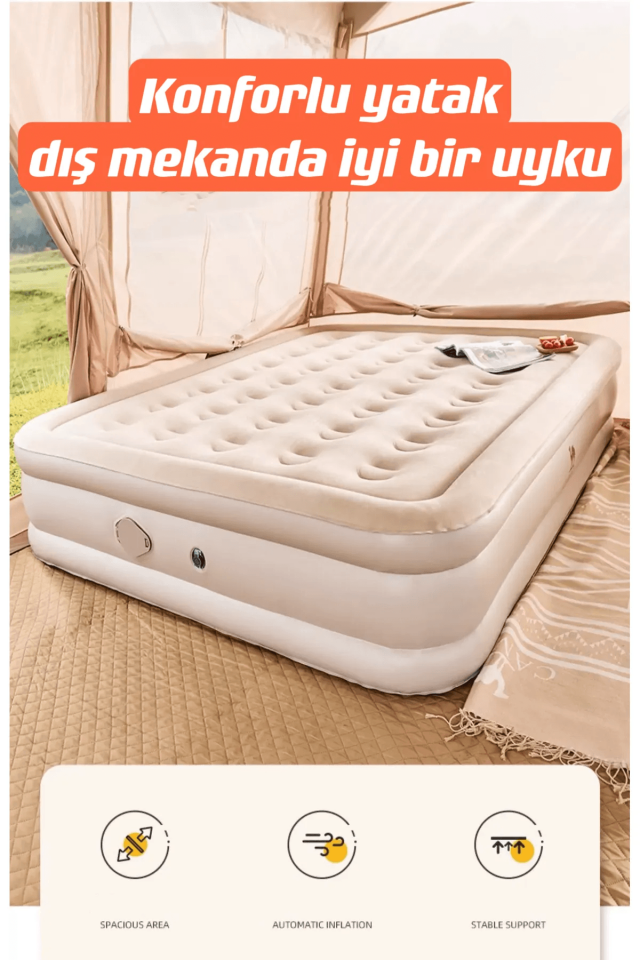 Şişme Kendinden Elektrikli Pompalı Yatak 152x198x40 cm